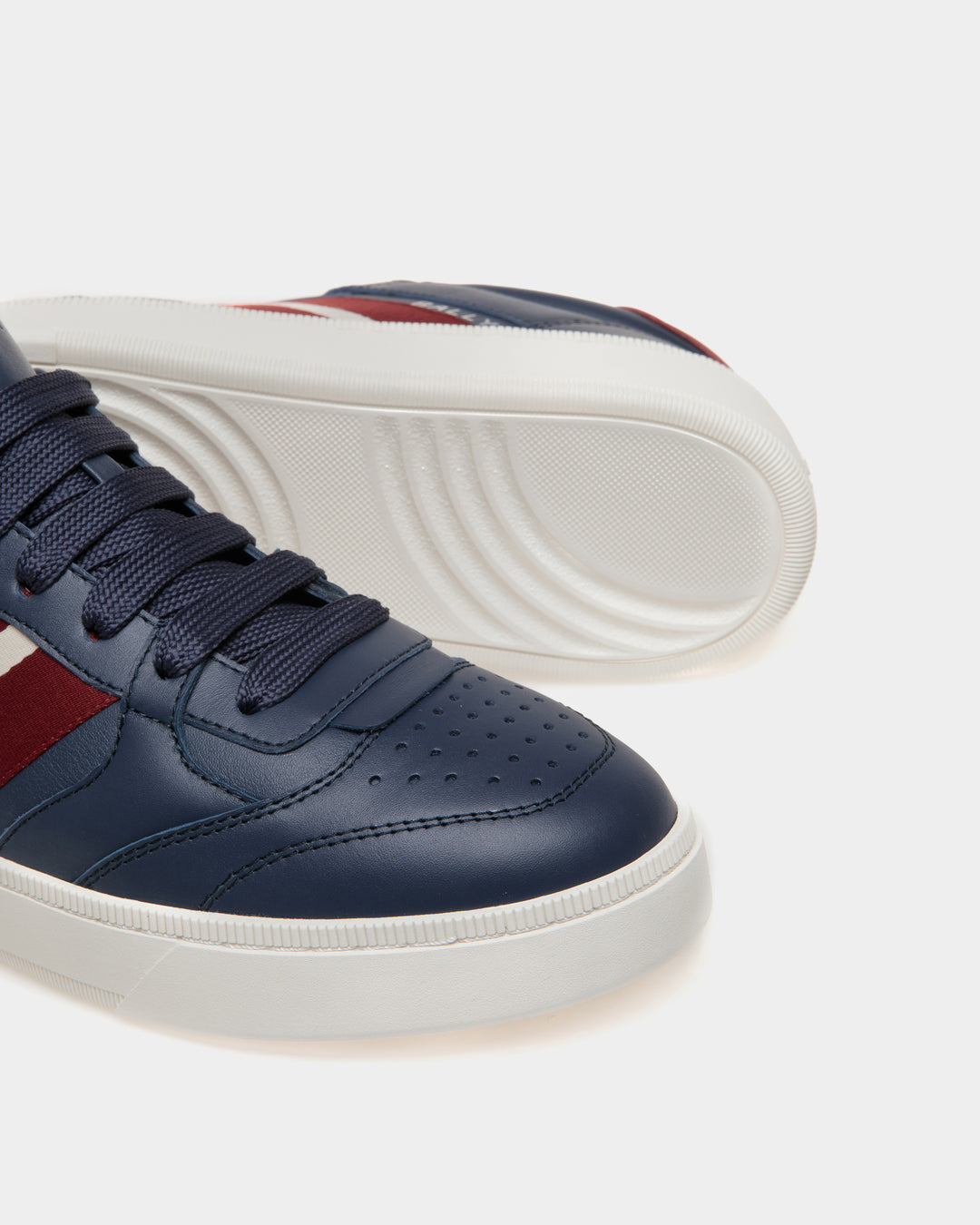 【関税&送料込】Bally Navy Blue Leather Rebby Sneakers Bally Navy Blue Leather Rebby Sneakers | ModeSens