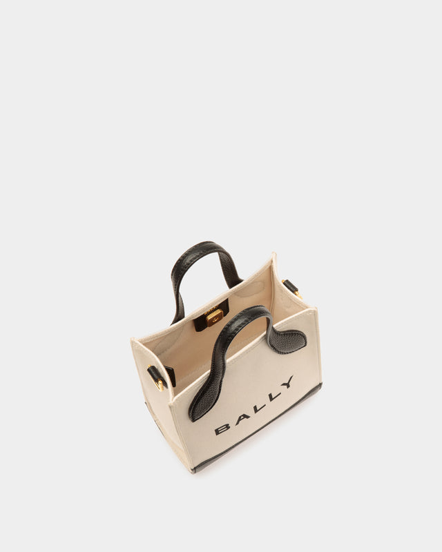 トートバッグ BALLY SS24 Bar Keep On shopper (WAM02GCV034 I182O) Bally Men's Bar Keep On Fabric and Leather Tote Bag | Neiman
